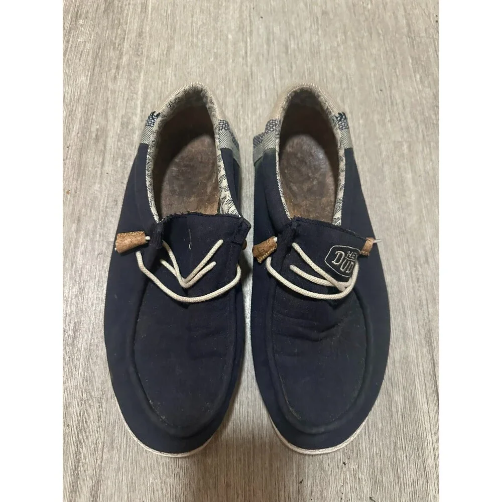 Hey Dude Wally Break Stitch Shoes Mens Size 13M Blue Slip On Lightweight Loafers